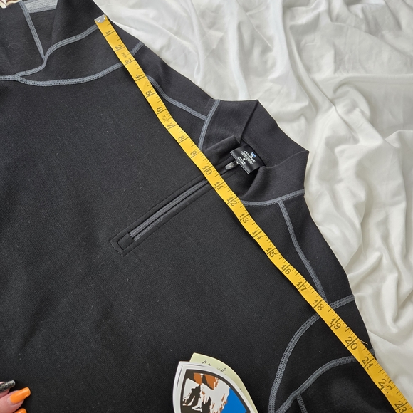 Kuhl NWT Team 1/4 zip merino wool Maxwool Schmart Pullover Small black grey - Picture 11 of 17